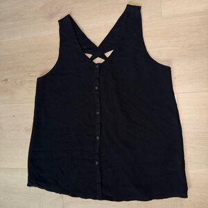 Naked Zebra Black Crisscross Back Tank Top